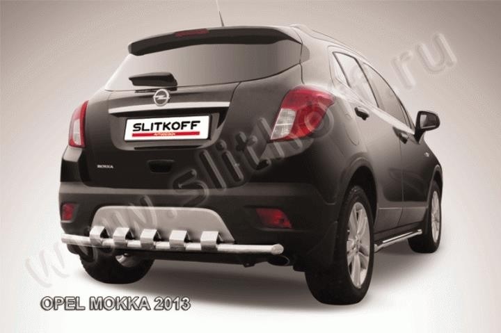 Slitkoff OPMOK13-012 защита заднего бампера d57 с декоративным элементом Opel Mokka (2013)