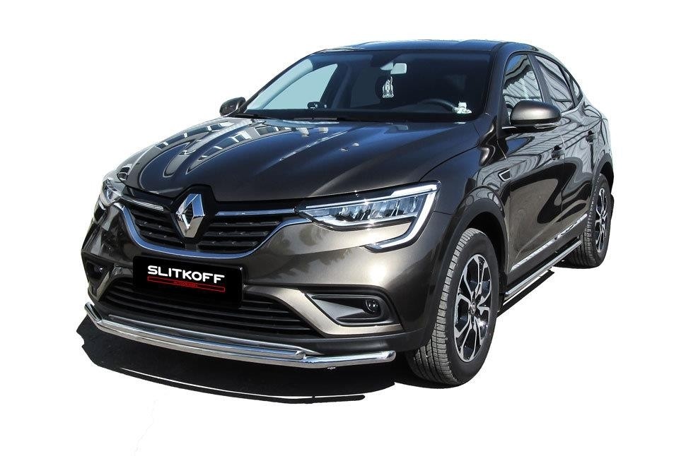 Slitkoff RAR4WD001 защита переднего бампера d42 + d32 двойная Renault Arkana