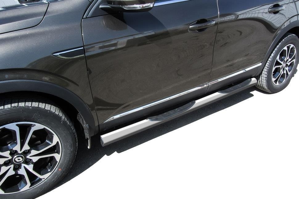 Slitkoff RAR4WD003S защита порогов d76 с проступями серебристая Opel Arkana