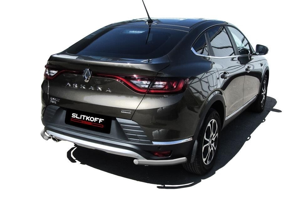 Slitkoff RAR4WD006S защита заднего бампера уголки d42 серебристые Renault Arkana