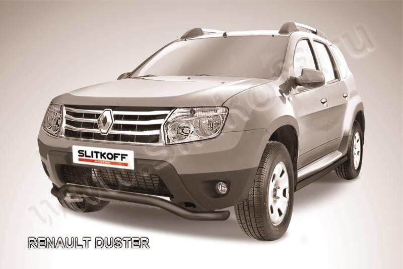 Slitkoff RD001B защита переднего бампера d57 "волна" черная Renault Duster