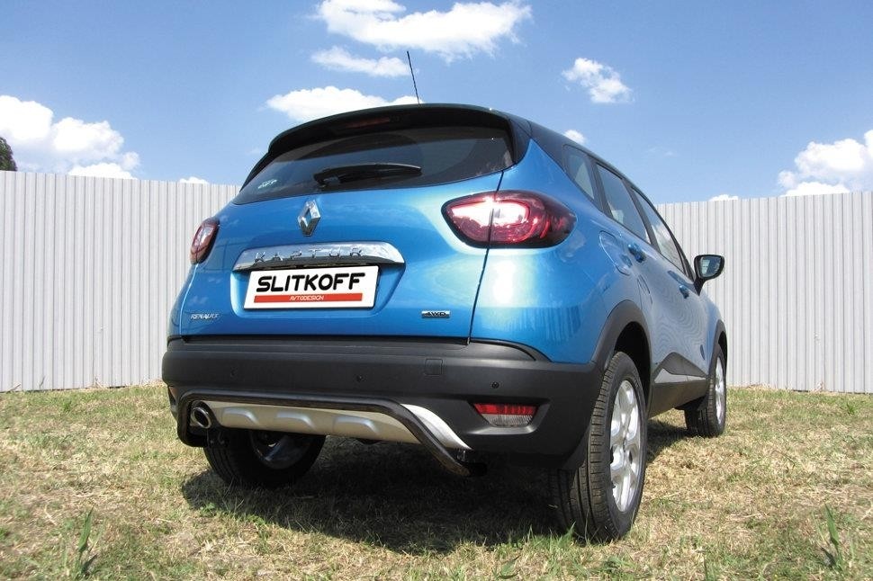 Slitkoff RK2WD008B защита заднего бампера d42 "скоба" черная Renault Kaptur 2016