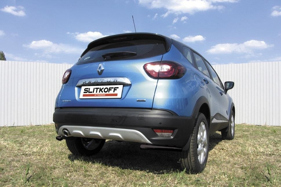 Slitkoff RK2WD009B защита заднего бампера уголки d42 черные Renault Kaptur 2016