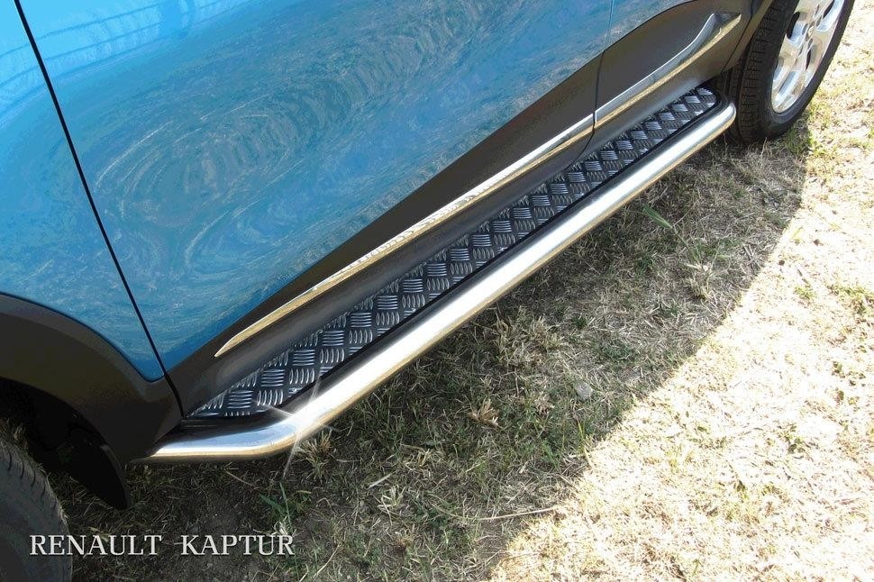 Slitkoff RK4WD003 защита порогов d57 с листом усиленная Renault Kaptur 4WD 2016