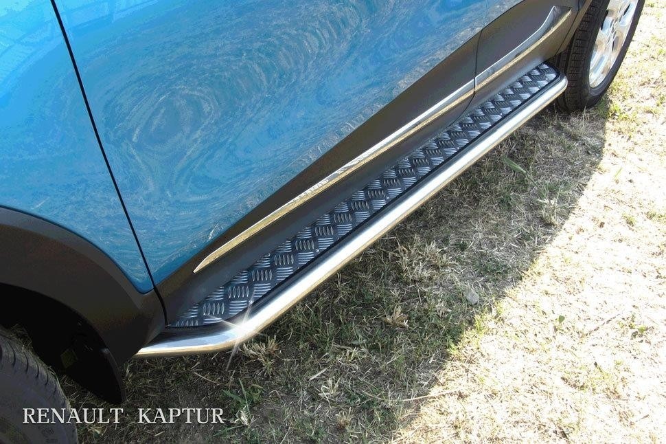 Slitkoff RK4WD004 защита порогов d42 с листом усиленная Renault Kaptur 4WD 2016