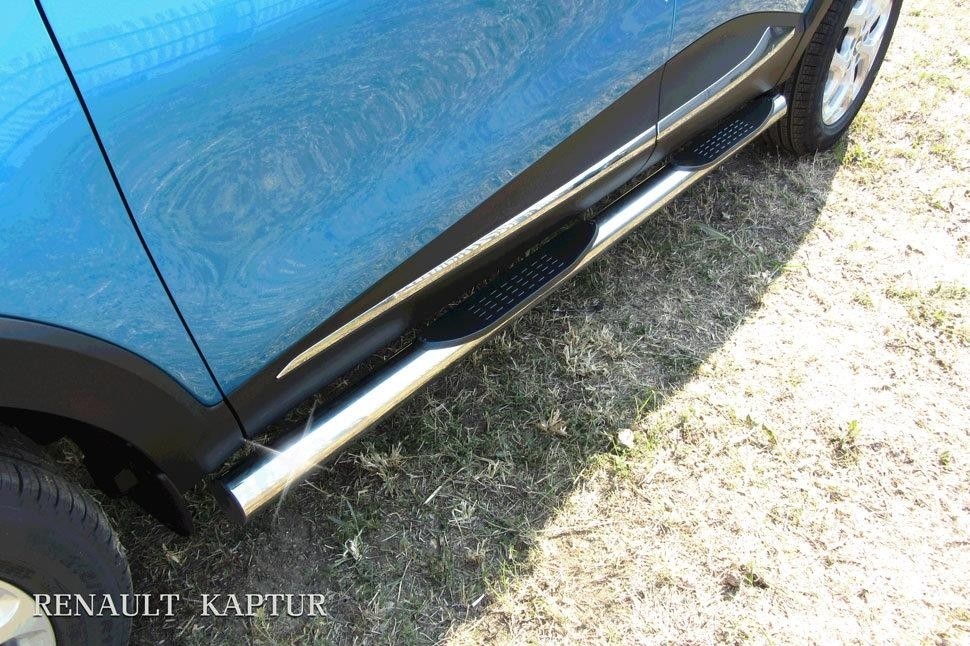 Slitkoff RK4WD005 защита порогов d76 с проступями Renault Kaptur 4WD 2016