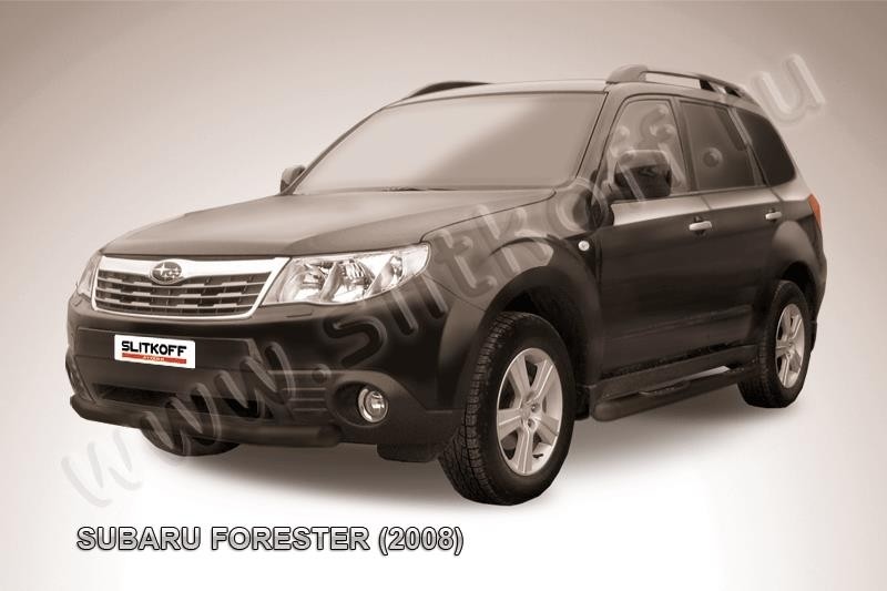 Slitkoff SF010B защита переднего бампера d76 черная Subaru Forester