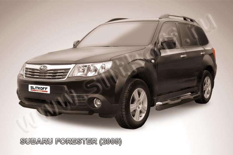Slitkoff SF012B защита переднего бампера d57 черная Subaru Forester