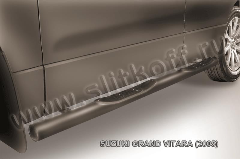 Slitkoff SGV05009B защита порогов d76 с проступями черная Suzuki Grand Vitara (2005)