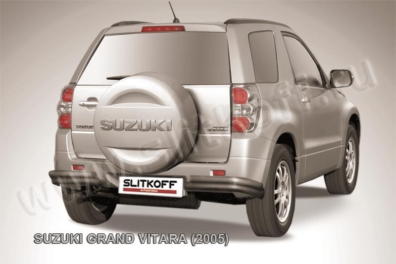 Slitkoff SGV05013B защита заднего бампера уголки d57+ d42 двойные черные Suzuki Grand Vitara (2005)