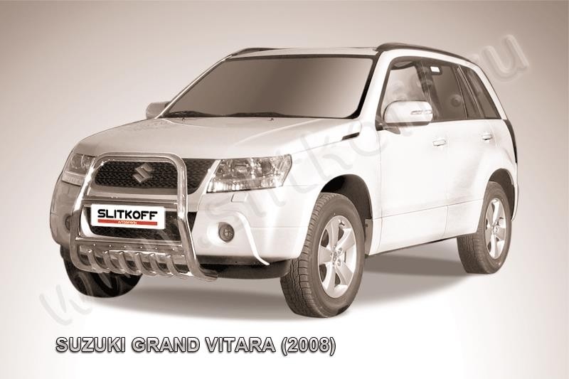 Slitkoff SGV08003 кенгурятник d57 высокий с защитой картера Suzuki Grand Vitara (2008)