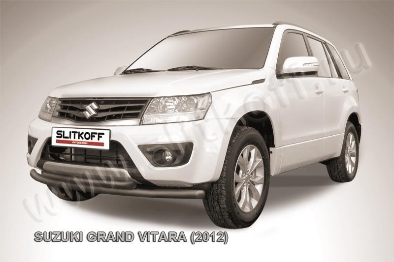 Slitkoff SGV12003B защита переднего бампера d57+ d57 двойная черная Suzuki Grand Vitara(2012)