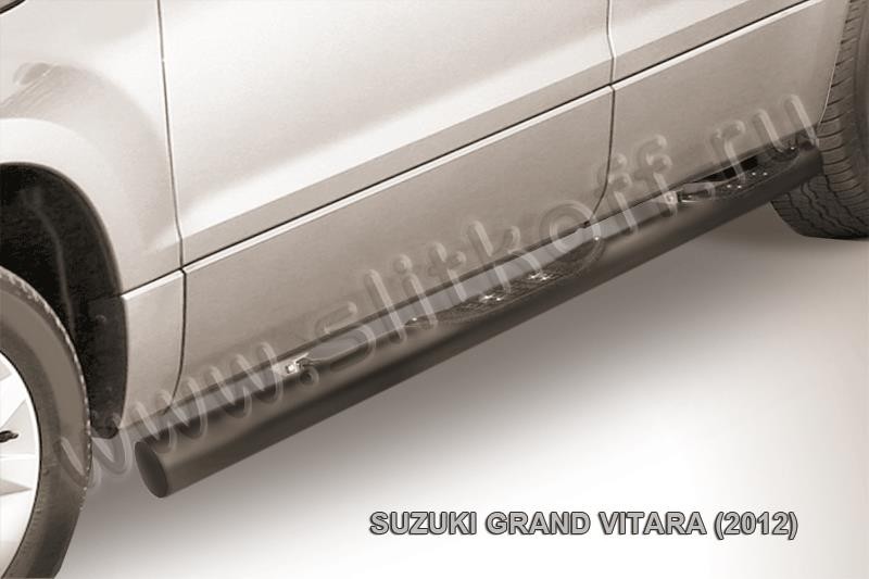 Slitkoff SGV12004B защита порогов d76 с проступями черная Suzuki Grand Vitara(2012)