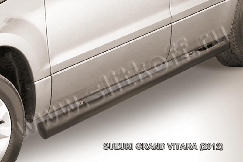 Slitkoff SGV12005B защита порогов d76 труба черная Suzuki Grand Vitara(2012)