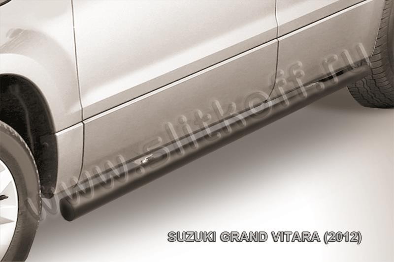 Slitkoff SGV12006B защита порогов d57 труба черная Suzuki Grand Vitara(2012)