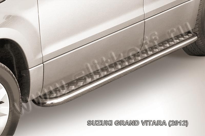 Slitkoff SGV12007 защита порогов d42 с листом усиленная Suzuki Grand Vitara(2012)