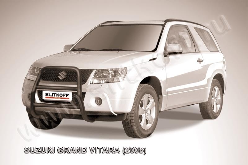 Slitkoff SGV3D08004B кенгурятник d57 высокий черный Suzuki Grand Vitara (трехдверная 2008)