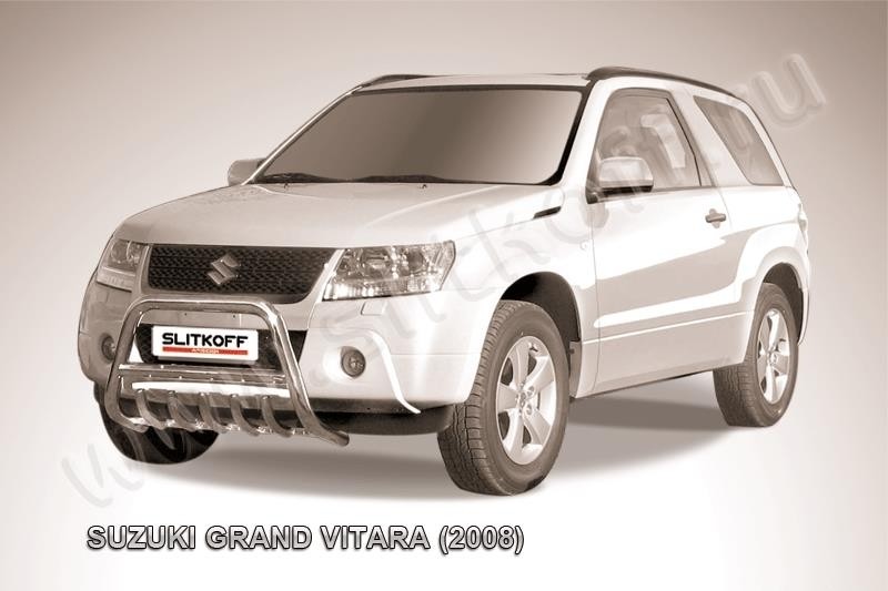 Slitkoff SGV3D08005 кенгурятник d57 низкий c защитой картера Suzuki Grand Vitara (трехдверная 2008)