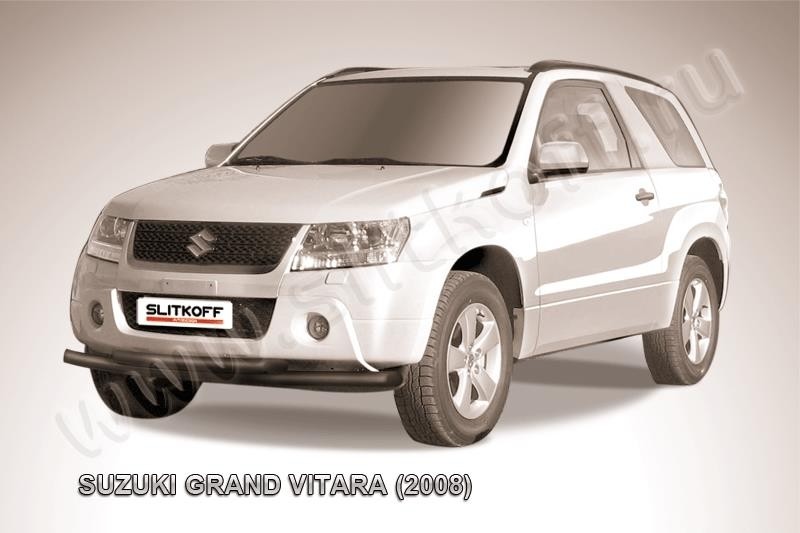 Slitkoff SGV3D08008B защита переднего бампера d57+ d57 двойная черная Suzuki Grand Vitara (трехдверная 2008)