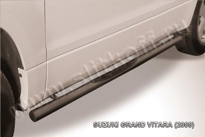 Slitkoff SGV3D08009B защита порогов d76 с проступями черная Suzuki Grand Vitara (трехдверная 2008)