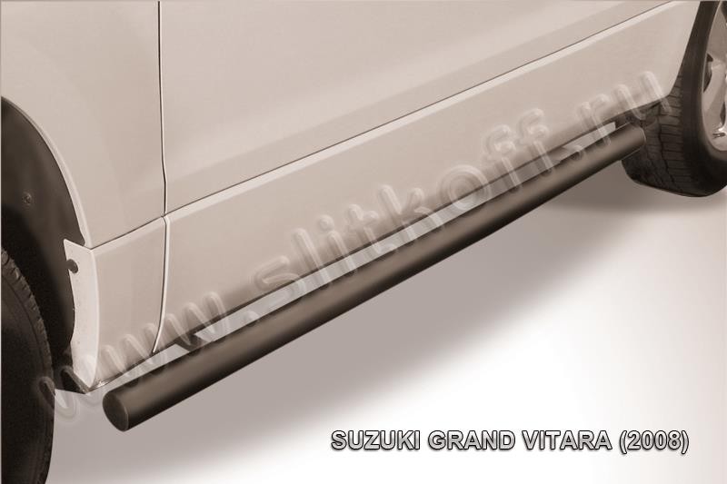 Slitkoff SGV3D08010B защита порогов d76 труба черная Suzuki Grand Vitara (3 двер. 2008)