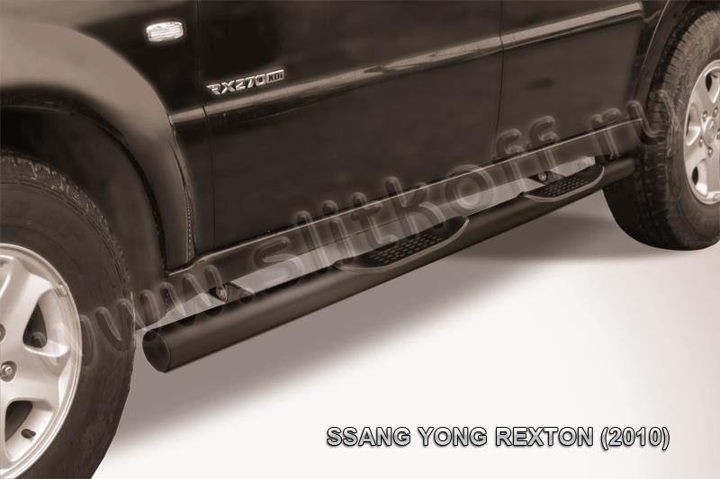 Slitkoff SSR008B защита порогов d76 с проступями черная SsangYong Rexton (2010)