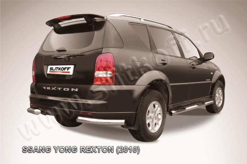 Slitkoff SSR012 защита заднего бампера уголки d76 SsangYong Rexton (2010)