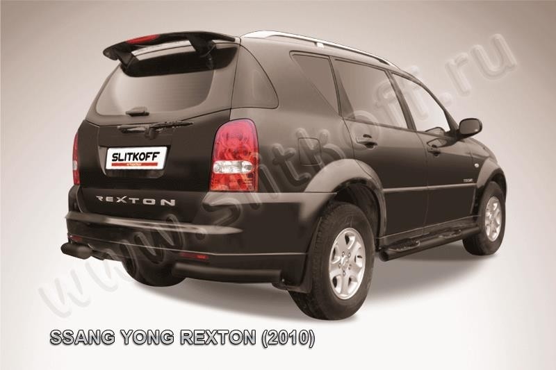Slitkoff SSR012B защита заднего бампера уголки d76 черные SsangYong Rexton (2010)