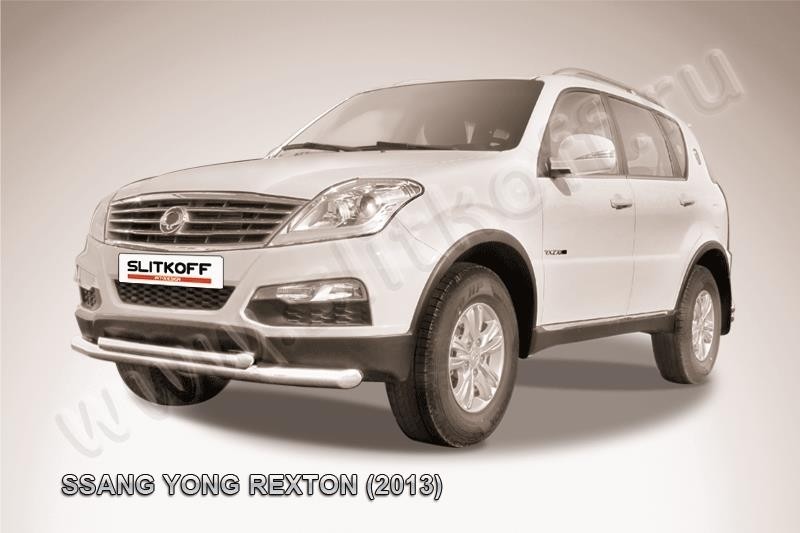 Slitkoff SSRN001 защита переднего бампера d76+ d57 двойная SsangYong Rexton New (2013)