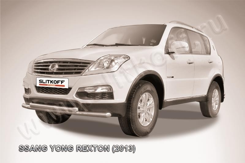 Slitkoff SSRN003 защита переднего бампера d57+ d57 двойная SsangYong Rexton New (2013)