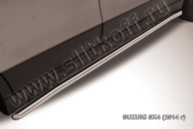 Slitkoff SSX4-14-005 защита порогов d42 с гибами Suzuki SX-4 (2014)
