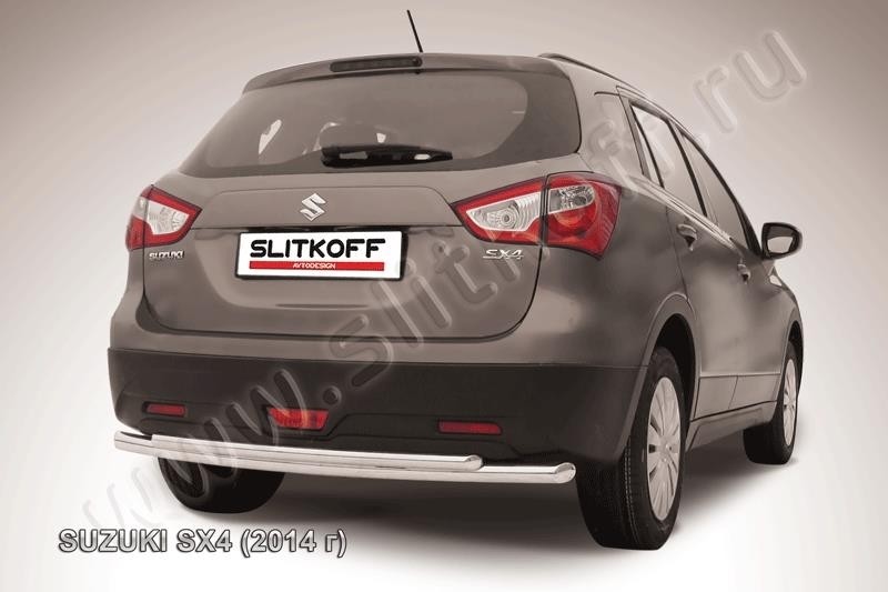 Slitkoff SSX4-14-007 защита заднего бампера d57+ d42 двойная Suzuki SX-4 (2014)