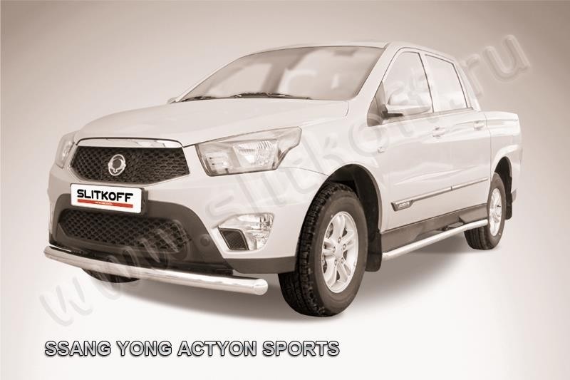 Slitkoff SYAS002 защита переднего бампера d76 SsangYong Actyon Sport (2013)