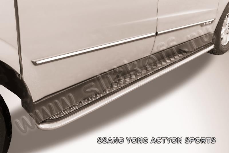 Slitkoff SYAS007 защита порогов d57 с листом SsangYong Actyon Sport (2013)