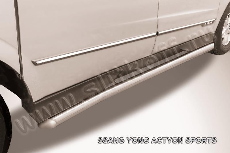 Slitkoff SYAS008 защита порогов d76 с гибами SsangYong Actyon Sport (2013)