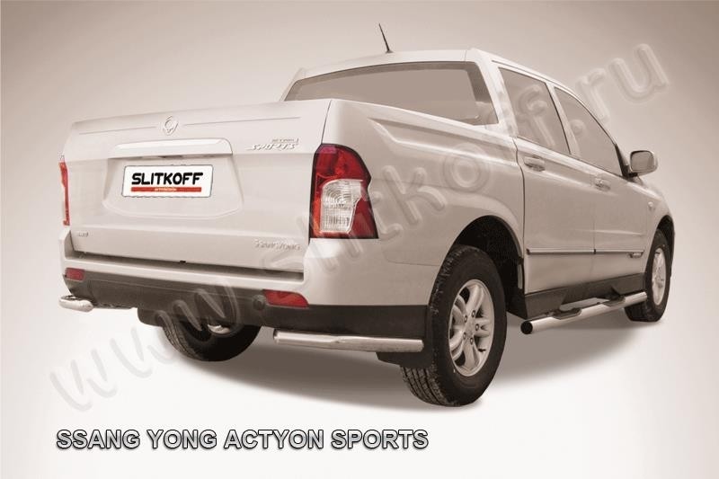 Slitkoff SYAS017 защита заднего бампера уголки d57 SsangYong Actyon Sport (2013)