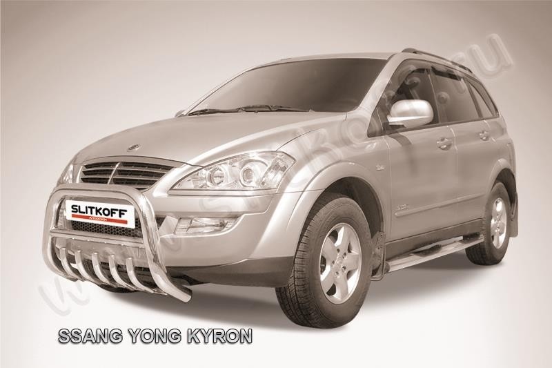 Slitkoff SYK001 кенгурятник низкий d76 с защитой картера SsangYong Kyron