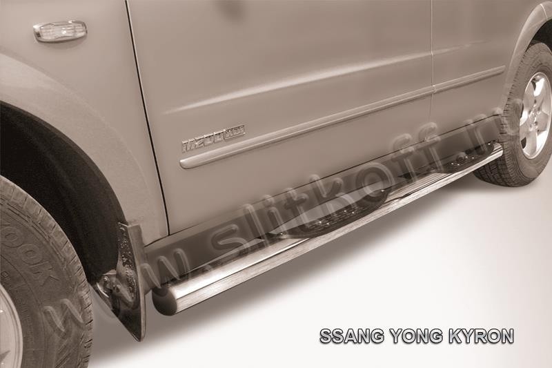 Slitkoff SYK011 защита порогов d76 с проступями SsangYong Kyron