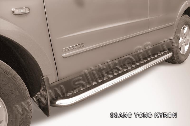 Slitkoff SYK012 защита порогов d57 с листом усиленная SsangYong Kyron