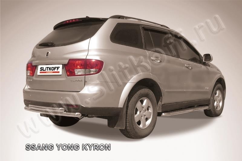 Slitkoff SYK014 защита заднего бампера d57+ d57 двойная SsangYong Kyron