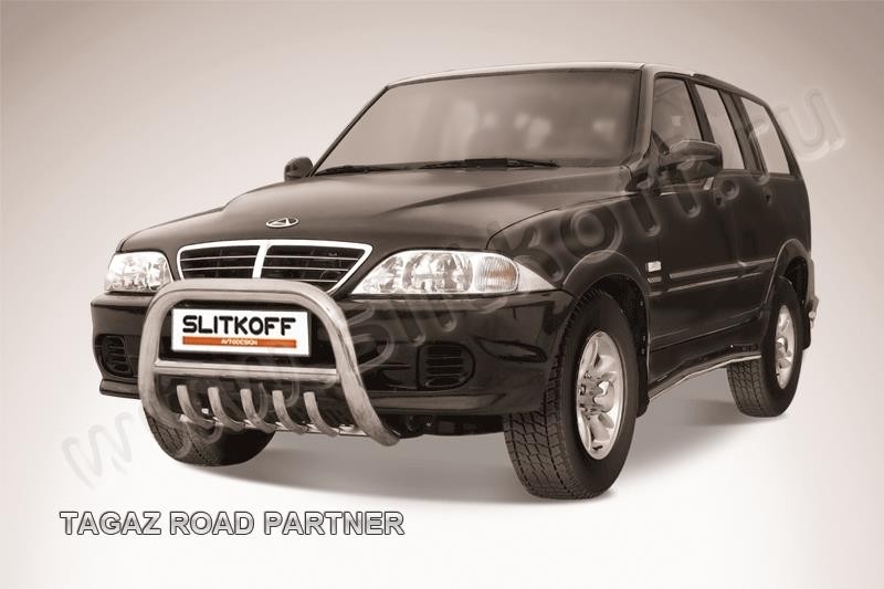 Slitkoff TARP001 кенгурятник d76 низкий с защитой картера ТагАЗ Road Partner