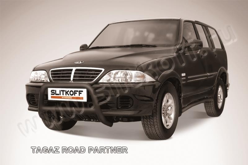 Slitkoff TARP004B кенгурятник d57 низкий черный ТагАЗ Road Partner