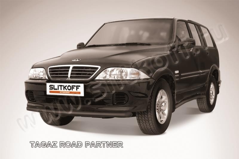 Slitkoff TARP006B защита переднего бампера d57 черная ТагАЗ Road Partner