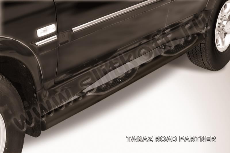 Slitkoff TARP007B защита порогов d76 с проступями черная ТагАЗ Road Partner