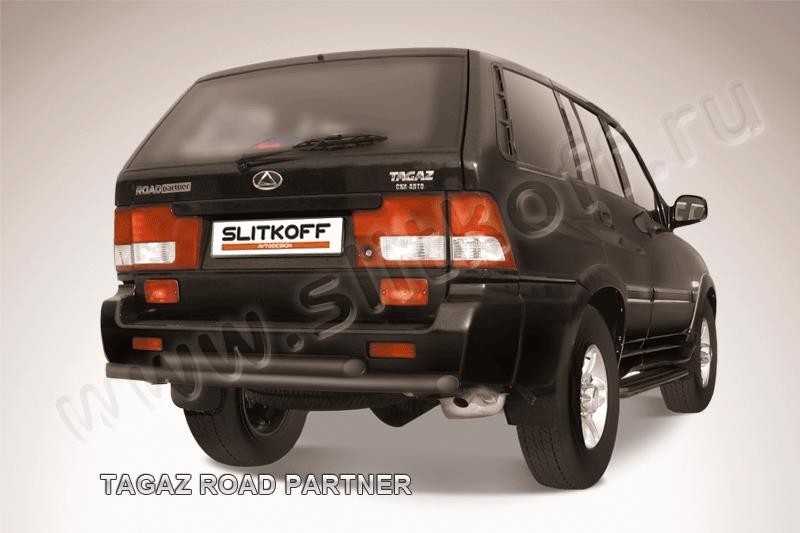 Slitkoff TARP010B защита заднего бампера d57+ d57 двойная черная ТагАЗ Road Partner
