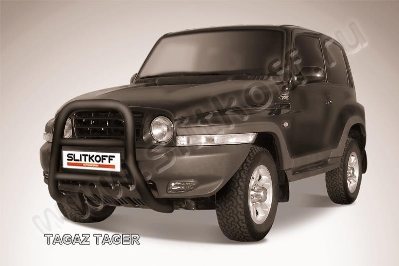 Slitkoff TAT002B кенгурятник d76 высокий черный ТагАЗ Tager