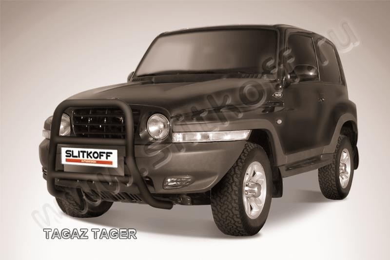 Slitkoff TAT004B кенгурятник d57 высокий черный ТагАЗ Tager