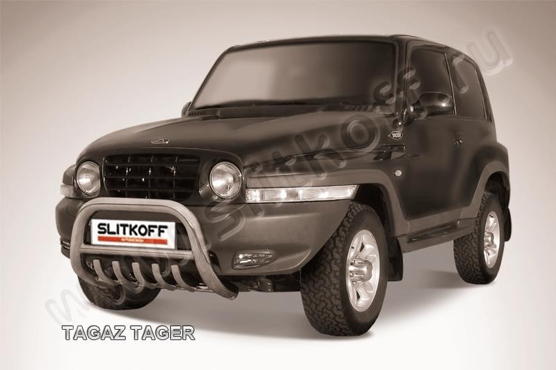 Slitkoff TAT005 кенгурятник d76 низкий с защитой картера ТагАЗ Tager