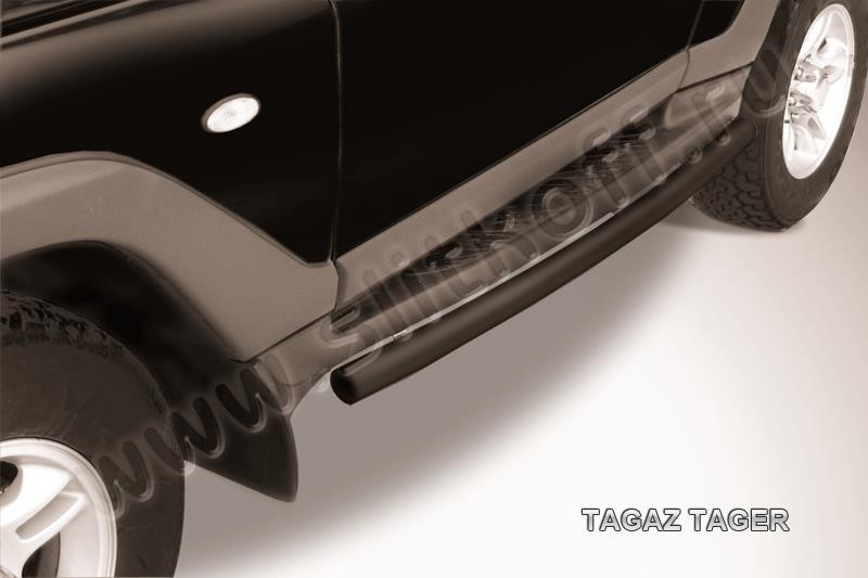 Slitkoff TAT011B защита штатного порога d57 черная ТагАЗ Tager