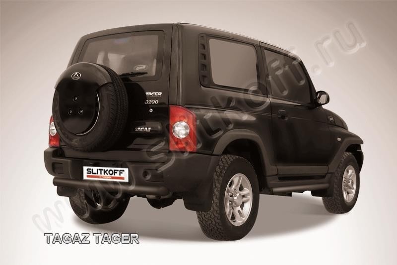 Slitkoff TAT014B защита заднего бампера d76 короткая черная ТагАЗ Tager